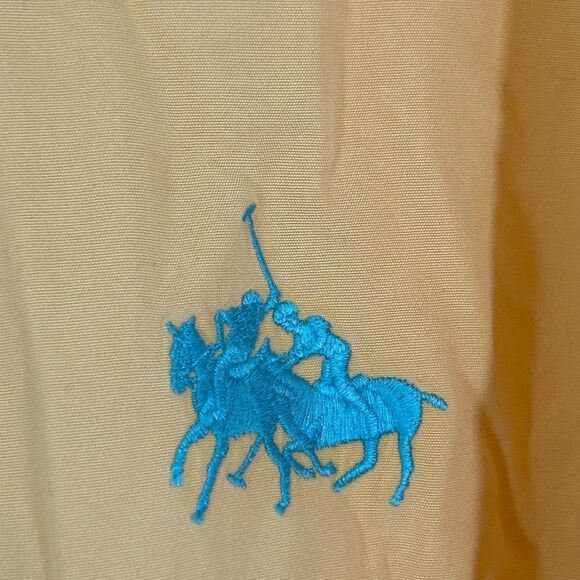 POLO RALPH LAUREN MENS STAMPEDE BUTTON DOWN SHIRT XL ORANGE BLUE BIG PONY HORSES - Picture 4 of 12